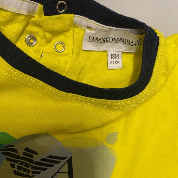 Emporio Armani Kids Yellow T-Shirt seize 18 months - Picture 3 of 5